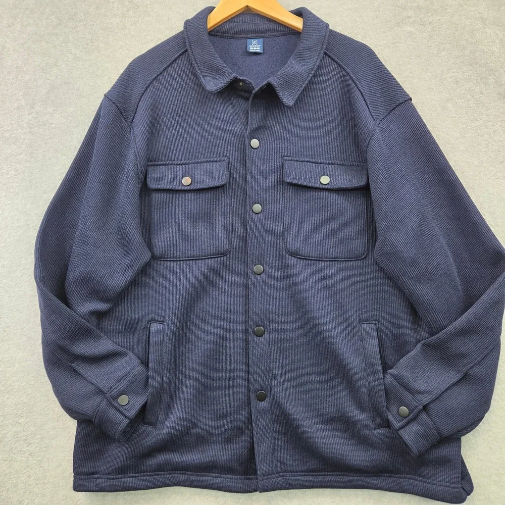GEORGE Cabincore Fleece Lined Waffle Knit Dadcore Shacket Shirt Jacket Mens 2XL